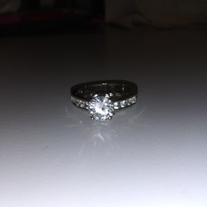 Silver engagement ring